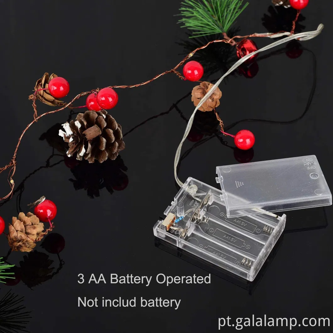 Luzes de fadas lideradas por pinho encantadoras para decoração de férias